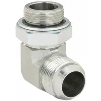 Hydraulic Hose Adapter: 1 in x 33 mm Fitting Size, Male x Male, Metric x JIC, Rigid, 90° Elbow (MPN 9069-1633)