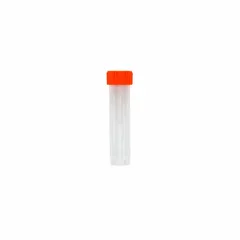 APPROVED VENDOR 10 mL Polypropylene Transport Vial with Orange Cap, Natural, 17 mm Neck, Self-Standing