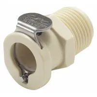Quick Connection Coupling: Straight, 3/8 in Pipe Size, NPT x MNPT, Polypropylene, Almond (MPN PLCD1000612)
