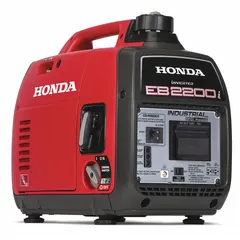 Gasoline-powered inverter generator delivering 1,800 W running and 2,200 W starting power at 120V AC. Features GFCI outlets and a Carbon Monoxide (CO) shutdown system. Recoil start. Suitable for portable power needs at job sites, outdoor events, and other locations requiring temporary AC power.