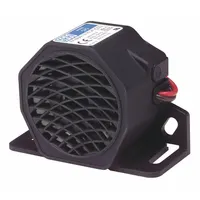 ECCO Vehicle Backup Alarm: Fixed, Multi-Freq, 97 dB Max Sound Level, 12-24V DC, 4 in Lg, 1 5/8 in Wd (MPN EA5200)