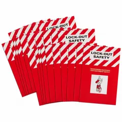 English-language lockout/tagout reference material for up to 25 users. Covers OSHA regulations to support safety training in industrial facilities.
