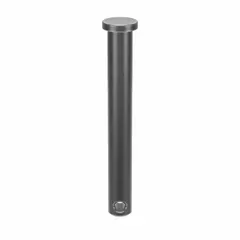 Steel clevis pin with plain finish, 5/16 in diameter and 2-1/2 in shank length. Supplied in a 25-pack. Used as a removable pivot point in mechanical linkages and rigging applications.