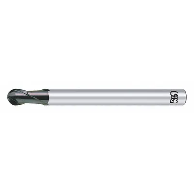OSG Ball End Mill: Carbide, WXS Coated, 2 Flute, 3 mm Mill Dia, 4.5 mm LOC - Carbide Ball End Mills for Hardened Materials