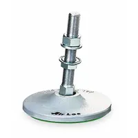 This vibration-damping male leveling mount features a fixed stud design with M20 thread, 6.69 in length, and a round base. Rated for 4500 daN load capacity, it is used for leveling and vibration isolation of industrial equipment such as machine tools, conveyors, and packaging machinery