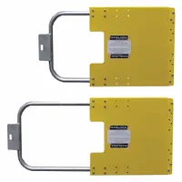 Steel single-door safety gate for opening widths from 17 in to 48 in. Gate height 23 3/4 in, gate width 25 in. Lockable (lock not included). Includes mounting hardware. Used to secure industrial openings, preventing falls and unauthorized access