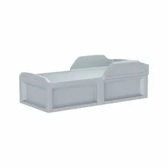 This CORTECH Solstice Safeguard Bed is a no-storage bed frame made of gray polyethylene. It measures 80 inches in overall length, 36 inches in width, and 27 inches in height. Designed for institutional use, it provides a durable and low-maintenance sleeping surface suitable for settings such as healthcare facilities, correctional centers, and behavioral health environments.