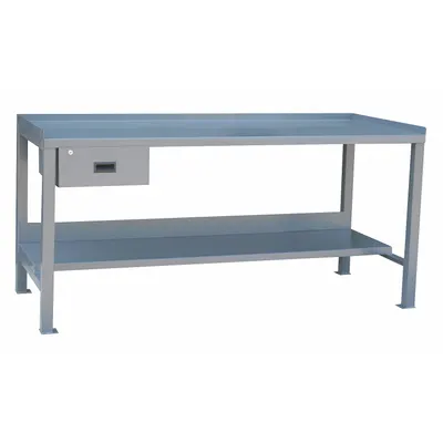 JAMCO Workbench: Fixed Ht, Steel, 72 in x 30 in, 3,000 lb Overall Load Capacity - Workbenches with Drawers & Lower Shelves
