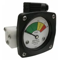 MIDWEST INSTRUMENT 3-Color Differential Pressure Indicator: 1,000 psig Max. Static Pressure, 522 (MPN 522P-015V-LE)