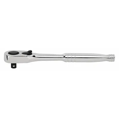 STANLEY Hand Ratchet: Pear, Reversible, 6 in Overall Lg, Chrome, 7° Min Arc Swing - Standard-Head Ratchets