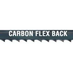 Carbon steel band saw blade with flex back construction, 13 ft 7 in length and 14 teeth per inch. Designed for curved cuts in wood, plywood, aluminum, plastic, and soft metal. Suitable for woodworking and light metalworking applications.