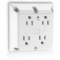 LEVITON Receptacle: Hospital Grade, Quad, 5-15R, White, 125V AC, 15 A, 2 Pole / 3 Wire (MPN 1254-HW)