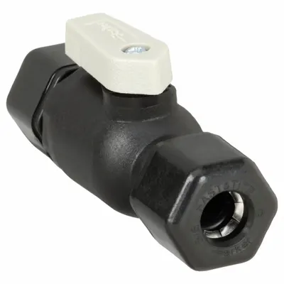 Parker Manual Two-Way Ball Valve: 3/8 in, Polypropylene, Straight, Sweat x Sweat - NSF 51 Compliant Polypropylene Ball Valves