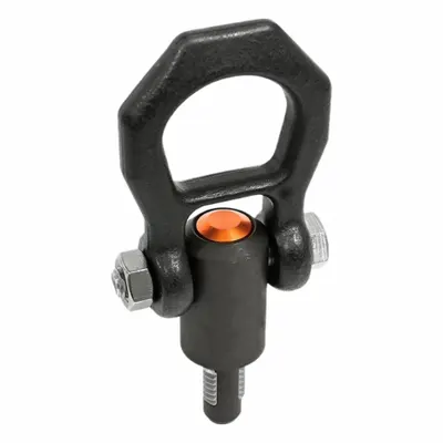 JW WINCO Quick-Release Hoist Ring: Steel, 3.9 kN Load Limit, M10 Thread Size - Quick-Release Threaded Pivot-Only Hoist Rings