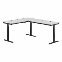VERSADESK Standing Desk: White, Wood, 60 in Overall Wd, 72 in Overall Dp, 45 1/2 in Max Desktop Ht (MPN VT1296072-01-05)