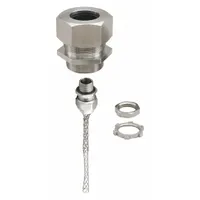 Liquid Tight Cord Connector with Strain Relief: Straight, Stainless Steel, 1/2 in MNPT (MPN S40504GRWM)