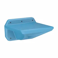 This CORTECH wall-mounted seating unit accommodates one person and is constructed from polyethylene with a Slate Blue finish. It meets UL 94 HB flammability standards and is Greenguard Gold Certified for low emissions. Suitable for commercial waiting areas, lobbies, or changing rooms where space-saving seating is needed.