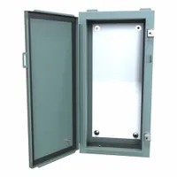HAMMOND Electrical Enclosure: Steel, 24 in x 12 in x 6 in, NEMA 12/13, w/Panel, Solid Cover, Hinged (MPN 1418AR6)