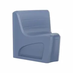 Armless lounge chair with a midnight blue polyethylene seat and floor-mount design. Seats one person. Suitable for commercial waiting areas, lobbies, and collaborative spaces.