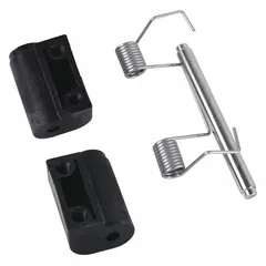 This spring door return kit is designed for use with Series 256 telephones. It includes a spring pin and hinge components to provide spring-assisted door closure. The kit is made of plastic with a silver finish.