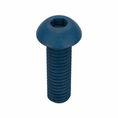 METRIC BLUE Socket Head Cap Screw: M6x1.00 Thread Size, 20 mm Lg, Button, Blue Phosphate - Button Head Socket Cap Screws