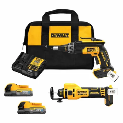DEWALT Cordless Tool Combination Kit: 2 Tools, Collet/Cut-Out Bit/Cut-Out Tool/Screw Gun - DEWALT 20V Cordless Tool Combination Kits