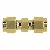 BRENNAN INDUSTRIES Compression Fitting Union: 1/2 in OD x 1/2 in OD Size, Tube x Tube, Brass (MPN N2403-08-08-B)