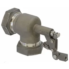 This float valve body from BOB is designed for water level control in tanks and reservoirs. It features an angle valve body style for horizontal piping, with 1-1/2" FIP female IPS connections on both inlet and outlet. The adjustable arm allows for precise float positioning, and the valve has a flow rate of 180 gpm at 85 psi. Supplied without float and rod.