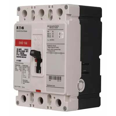 EATON Molded Case Circuit Breaker: 25 A Amps, 18kA at 240V AC, Fixed, ABC, Load Side Lug - FD-Frame Eaton Molded Case Circuit Breakers