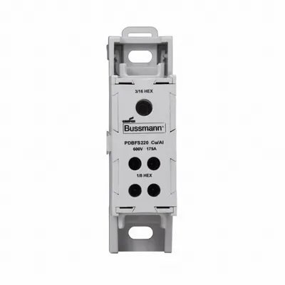 BUSSMANN Power Distribution Block: Finger-Safe, Lug, Lug - Finger-Safe Blocks with Lugs