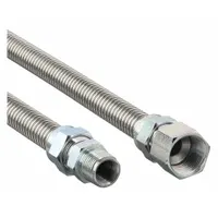 Gas Connector: 1/2 in Hose Inside Dia., 5 ft Hose Lg, 93,200 BTU Capacity, Silver, FNPT x FNPT (MPN 30-3142-60)