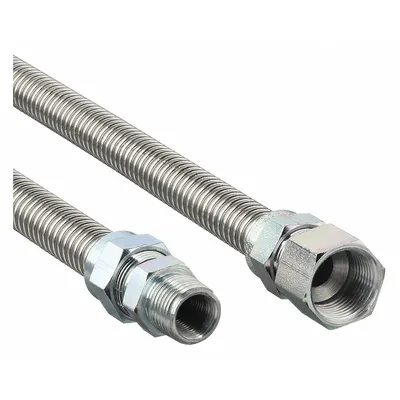 DORMONT Gas Connector: 1/2 in Hose Inside Dia., 5 ft Hose Lg, 93,200 BTU Capacity - Range Connectors