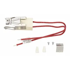 This kit includes the receptacle and wiring needed to restore the electrical connection for the heating element in ovens. It is used to replace a damaged or burnt connector, ensuring proper oven operation.