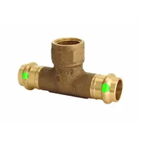 VIEGA PROPRESS Crimp Tee Fitting: Tee, 1 1/2 in CTS x 1 1/2 in CTS x 1/2 in Pipe size, Bronze (MPN 79780)