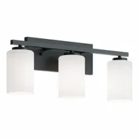 Decorative Vanity: Black, 60 W, 120V AC, Dimmable, 22 in Lg, 5 1/2 in Wd, 8 3/4 in Ht (MPN LEOV2209MBBK)