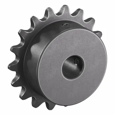TSUBAKI Single Strand Sprocket: 35, For 3/8 in Chain Pitch, 1/2 in Bore Dia, 18 Teeth - Size 35 Fixed-Bore Roller Chain Sprockets