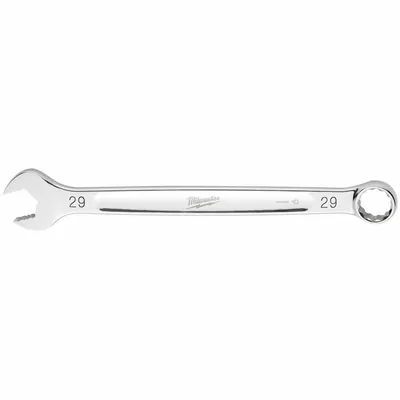 MILWAUKEE Combination Wrench: Steel, Chrome, 29 mm Head Size, 15 3/8 in Overall Lg - Metric 12-Point Combination Wrenches