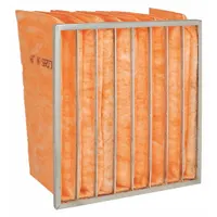 Pocket Air Filter: 24 in x 24 in x 12 in, MERV 11, Orange, Fiberglass, 8 Pockets