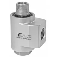 MOSMATIC Rotary Union: Elbow, Nickel-Plated C38500 Brass, 1 Passages, 3/8 in Threaded Rotating Shaft (MPN 43.262)