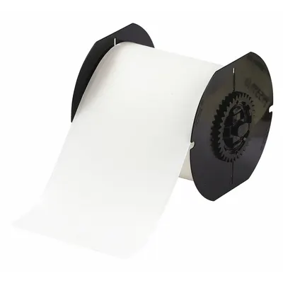 BRADY Continuous Label Stock: 4 in x 100 ft, Paper, Inkjet Print-Receptive/Water Dissolvable - Brady Water-Dissolvable Continuous Label Rolls