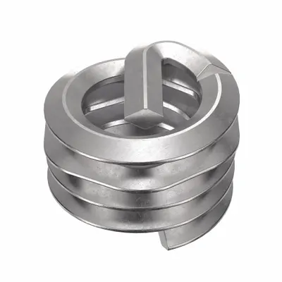 HELI-COIL Helical Insert: Tanged Tang Style, Screw-Locking, #8-32 Thread Size, Plain - Screw-Locking Tanged Helical Inserts
