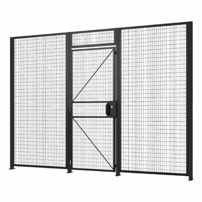 FOLDING GUARD Hinged Mesh Door: 82 in x 42 in, Pull - Standard Woven-Wire Machine Guard Components
