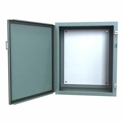 HAMMOND Electrical Enclosure: Steel, 24 in x 20 in, NEMA 12/13, w/Panel, Solid Cover - Steel Dust-Tight Enclosures