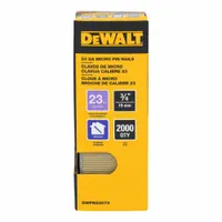 DEWALT Pin Nails: Pin Nails, Headless, Smooth, 3/4 in Overall Lg, Steel, Galvanized, 2,000 PK (MPN DWPN23075)