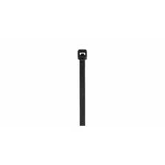 These all-purpose nylon cable ties are designed for bundling and securing wires, cables, and hoses. Each tie measures 14.6 inches in length and is black in color. Rated for outdoor use, they are suitable for both indoor and exterior applications. Sold in packs of 100.