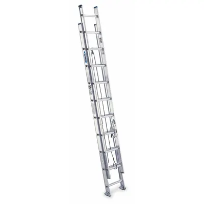 WERNER Extension Ladder: 20 ft Ladder Size, Aluminum, 300 lb Load Capacity, 37 lb Wt - Lightweight Aluminum Extension Ladders