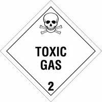 BRADY DOT Container Placard: Toxic Gas 2, 10 3/4 in x 10 3/4 in, 10 3/4 in Label Ht, Placard (MPN 60434)