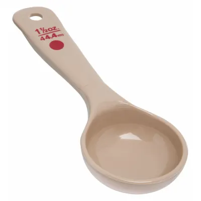 CARLISLE Measure Miser: 1.5 oz Capacity, Polycarbonate, Solid, Beige/Red, NSF Certified - Portion Control Spoons