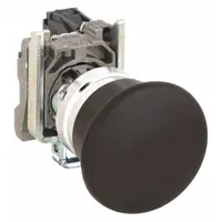 SCHNEIDER Mushroom Head Push Button: Non-Illuminated, Mushroom Head Profile, Metallic, 22 mm, 1NO (MPN XB4BC21)