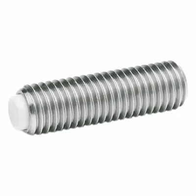 JW WINCO M8 x 12 mm Non-Marring Half Dog Point Set Screw with POM Tip - Non-Marring Half Dog Point Set Screws
